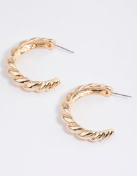 Gold Textured Hoop Earrings - link has visual effect only