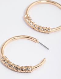 Gold Multi Diamante Hoop Earrings - link has visual effect only