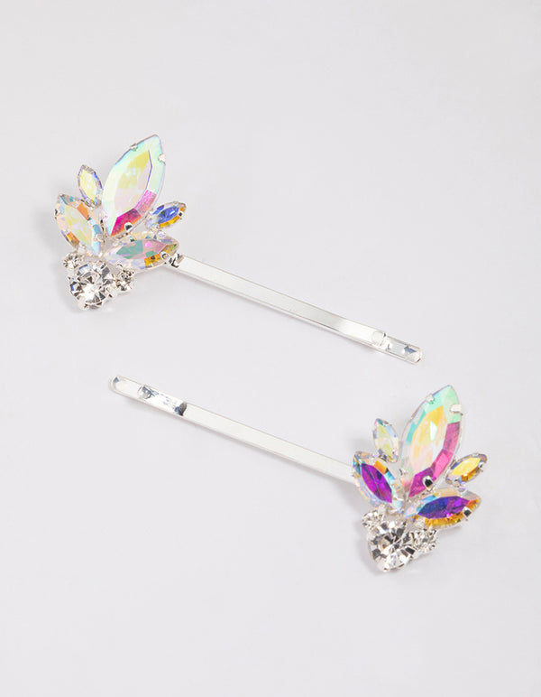 Silver Diamante Hair Pin Pack