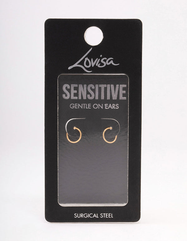 Gold Plated Plain Clicker Earrings 7mm Lovisa