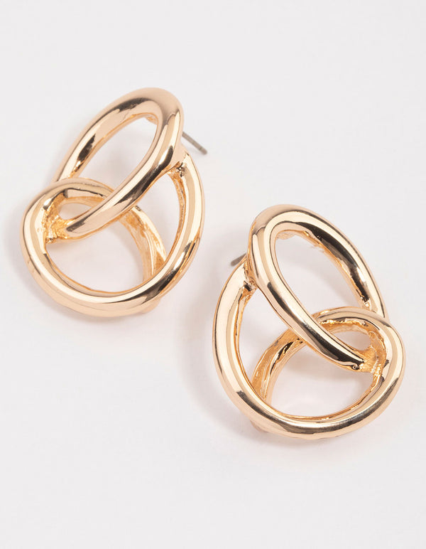 Gold Looped Knotted Drop Earrings