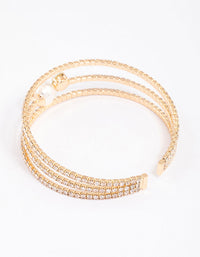 Gold Pearl Cupchain Wrist Cuff - link has visual effect only