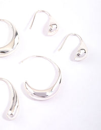 Silver Teardrop Hoop Earrings Pack - link has visual effect only