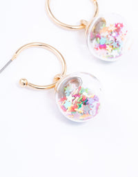 Gold Glitter Shaker Huggie Earrings - link has visual effect only