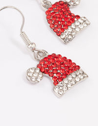 Red Diamante Santa Hat Drop Earrings - link has visual effect only