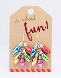 Rainbow Christmas Light Cluster Drop Earrings - link has visual effect only