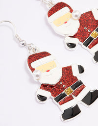 Red Glitter Santa Drop Earrings - link has visual effect only