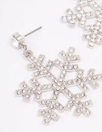 Silver Diamante Snowflake Drop Earrings - link has visual effect only