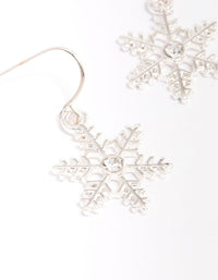 Silver Snowflake Crystal Drop Earrings - link has visual effect only