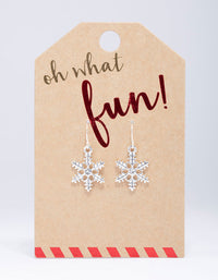 Silver Snowflake Crystal Drop Earrings - link has visual effect only