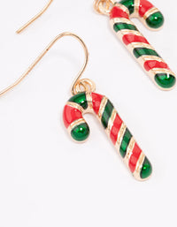 Candy Cane Enamel Drop Earrings - link has visual effect only