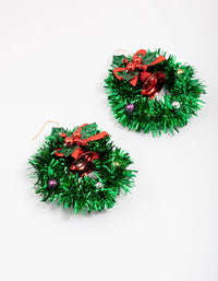 Christmas Wreath Drop Earrings - link has visual effect only