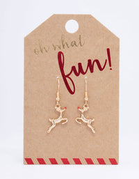 Gold Reindeer Enamel Drop Earrings - link has visual effect only