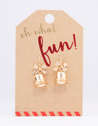 Gold Bell Drop Earrings - link has visual effect only