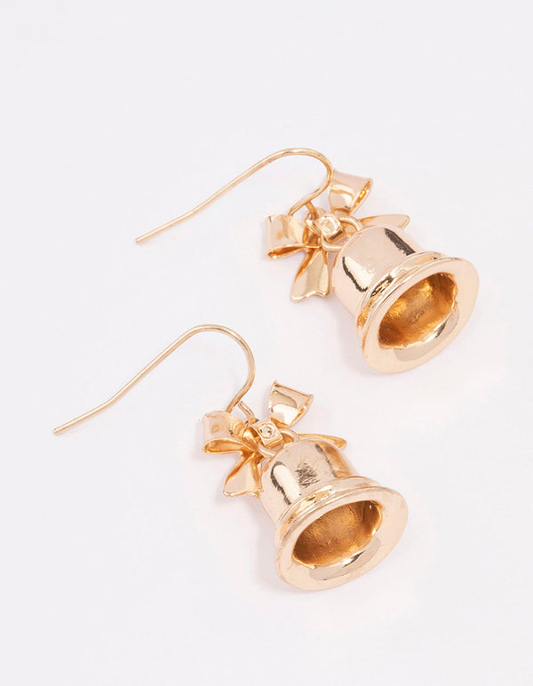 Gold Bell Drop Earrings