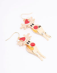 Red Reindeer Drop Earrings - link has visual effect only