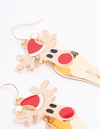 Red Reindeer Drop Earrings - link has visual effect only