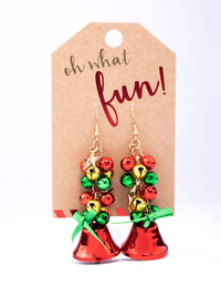 Gold Jingle Ball & Bell Drop Earrings - link has visual effect only