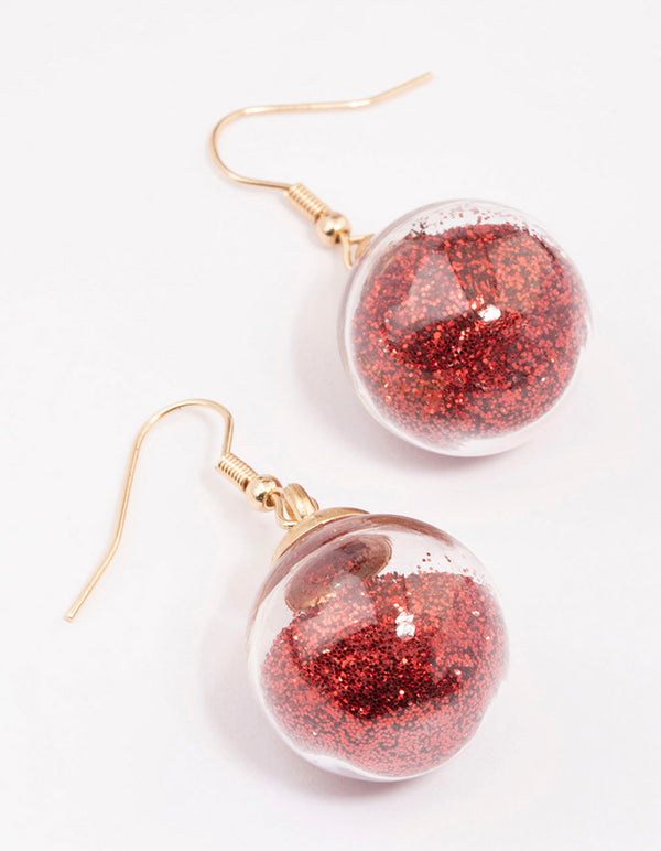 Red Shaker Christmas Drop Earrings