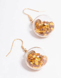 Mini Gold Glitter Bauble Drop Earrings - link has visual effect only