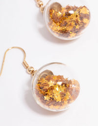 Mini Gold Glitter Bauble Drop Earrings - link has visual effect only