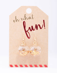 Mini Gold Glitter Bauble Drop Earrings - link has visual effect only