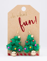 Gold Christmas Tree Drop Earrings - link has visual effect only