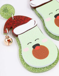 Cute Christmas Avocado Drop Earrings - link has visual effect only