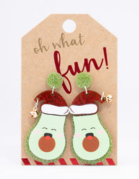 Cute Christmas Avocado Drop Earrings - link has visual effect only