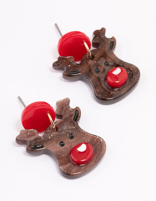 Mini Reindeer Drop Earrings