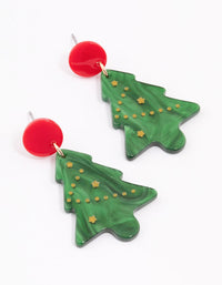 Mini Christmas Tree Drop Earrings - link has visual effect only