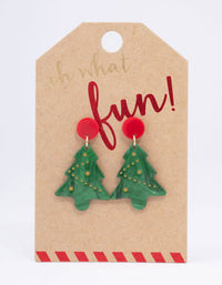 Mini Christmas Tree Drop Earrings - link has visual effect only