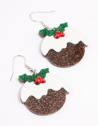 Acrylic Christmas Pudding Drop Earrings - link has visual effect only