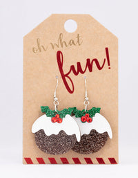 Acrylic Christmas Pudding Drop Earrings - link has visual effect only