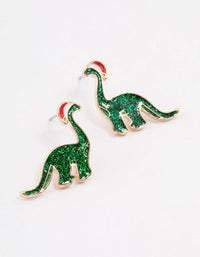 Mini Christmas Dinosaur Stud Earrings - link has visual effect only