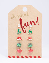 Gold Christmas Tree Shaker Stud Earrings Pack - link has visual effect only