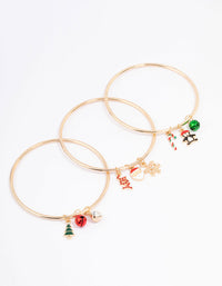 Gold Christmas Charm Bangle Pack - link has visual effect only