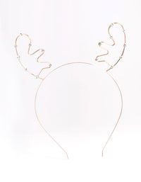 Rose Gold Reindeer Diamante Headband - link has visual effect only