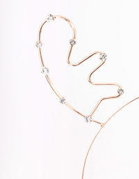 Rose Gold Reindeer Diamante Headband - link has visual effect only