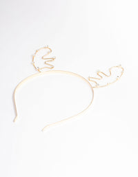 Gold Reindeer Diamante Headband - link has visual effect only