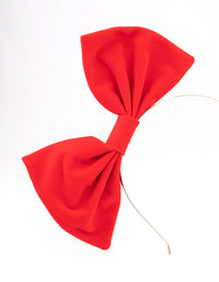 Gold & Large Red Velvet Bow Headband - link has visual effect only