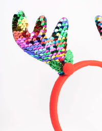 Fabric Sequined Reindeer Headband - link has visual effect only