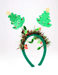 Fabric Christmas Tree Spring Headband - link has visual effect only