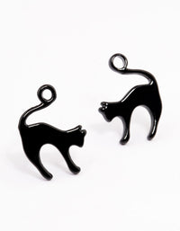 Acrylic Black Cat Stud Earrings - link has visual effect only