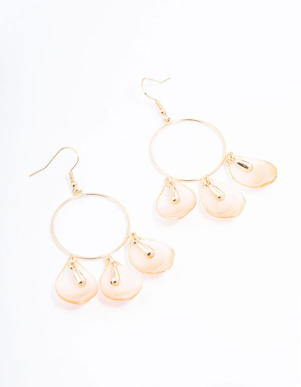 Blush Edge Petal Drop Earrings