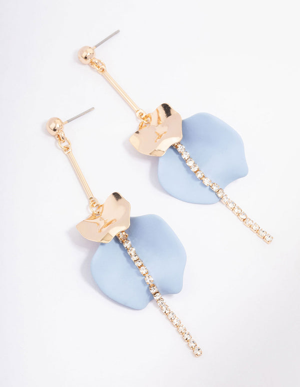 Blue Cupchain & Petal Drop Earrings