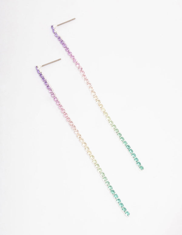 Bright Rainbow Cup Chain Drop Earrings