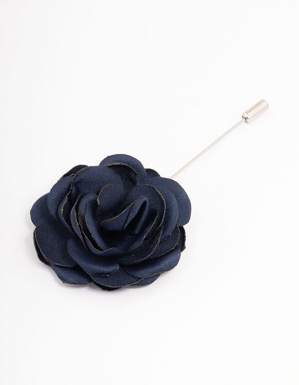 Rhodium Corsage Flower Scarf Pin