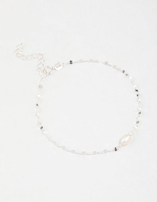 Sterling Silver Lane Rope Pearl Bracelet