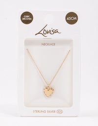 Gold Plated Sterling Silver Baguette Heart Necklace - link has visual effect only